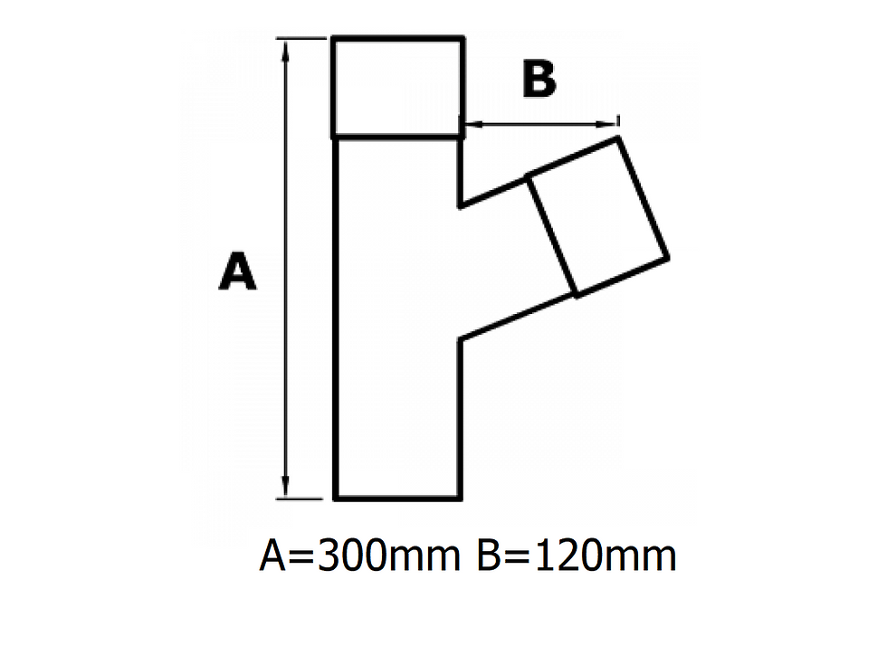 Thumbnail: 101mm Round Swaged Downpipe 112.5 Degree Branch