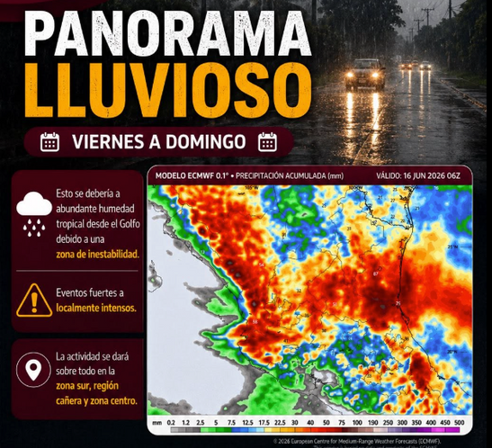 Protección Civil Tamaulipas 🌧️⚠️ La llegada de humedad tropical asociada a un disturbio tropical incrementará la actividad de lluvias a partir de este viernes, principalmente en la zona Centro.