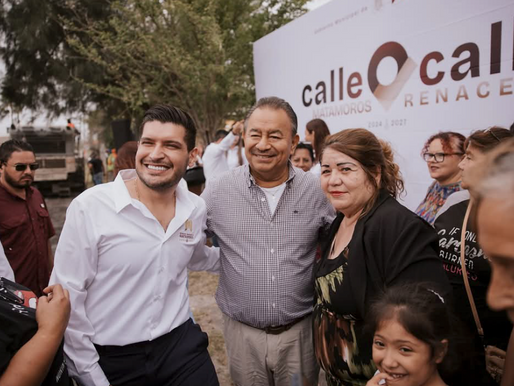 Inician trabajos de rehabilitación vial en la Avenida del Trabajo en Matamoros.