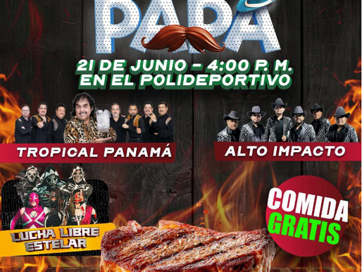 "Festejando a Papá"; disfruta hoy a Tropical Panamá en el Polideportivo Reynosa El Alcalde Carlos Peña Ortiz te invita a las 4:00 de la tarde de este domingo, a celebrar en grande el DíadelPadre..