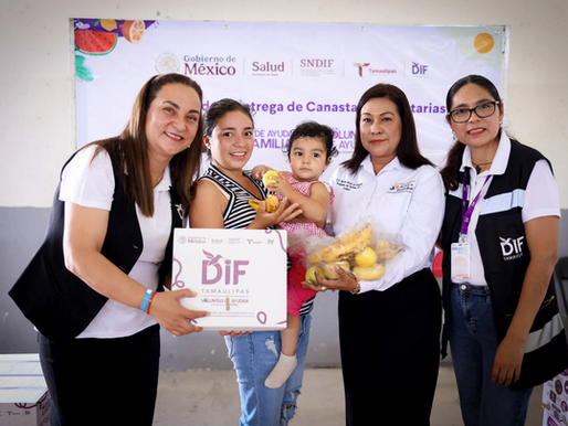 DIF Tamaulipas cumple con la cuarta entrega de canastas alimentarias a más de 63 mil familias.