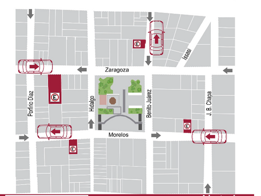 Ordena Ayuntamiento de Reynosa vialidades del Centro para acceder a estacionamientos.