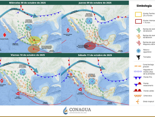 Zona de inestabilidad generará lluvias en Tamaulipas del martes al sábado: Coordinación de Protección Civil.