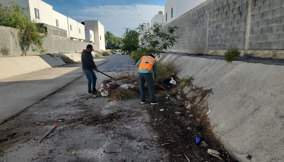 Desazolve Servicios Públicos de Reynosa drenes pluviales..