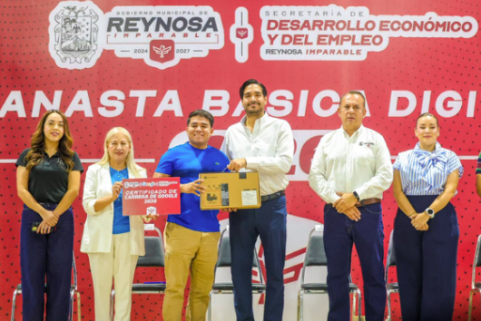 LOCURAS CUERDAS. -Entregan apoyos del programa Canasta Básica Digital a 550 emprendedores en Reynosa..