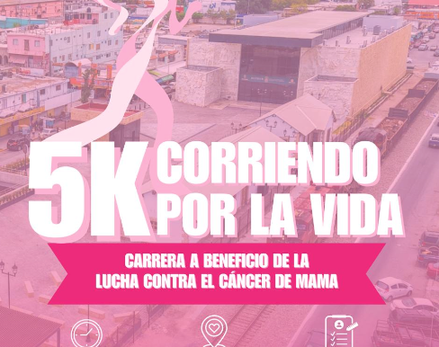 Invitan Municipio y DIF-Reynosa a Carrera "5K Corriendo por la Vida"Participa en la "5K Corriendo por la Vida", y sé parte de la Lucha Contra el Cáncer de Mama..