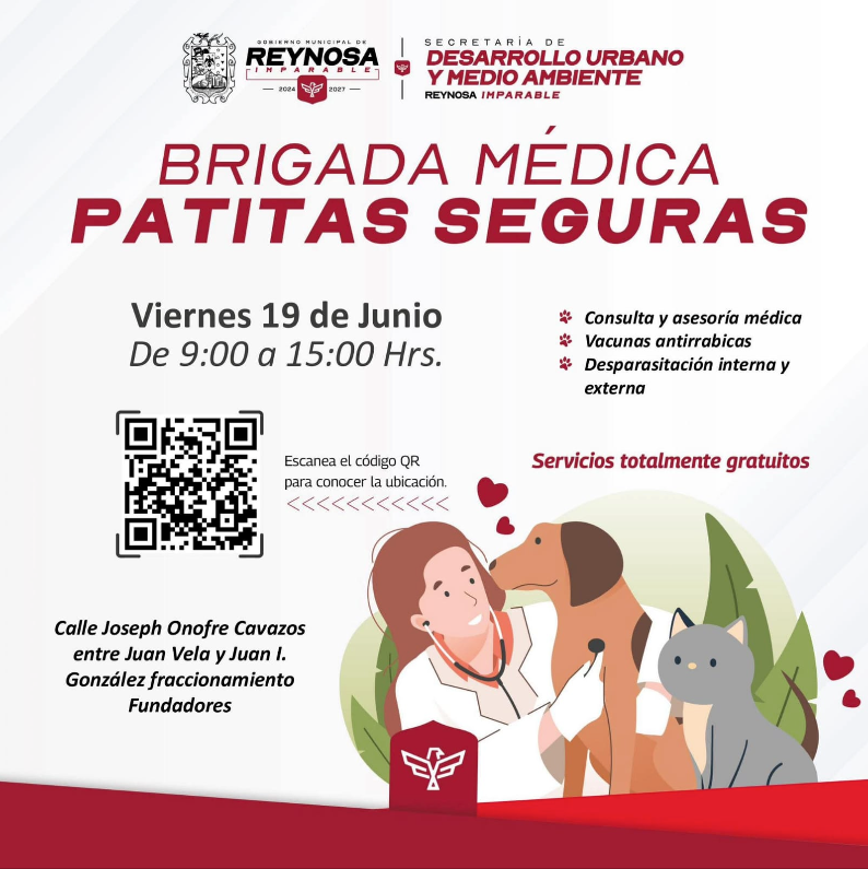 El Alcalde Carlos Peña Ortiz invita a la Brigada Médica "Patitas Seguras"..