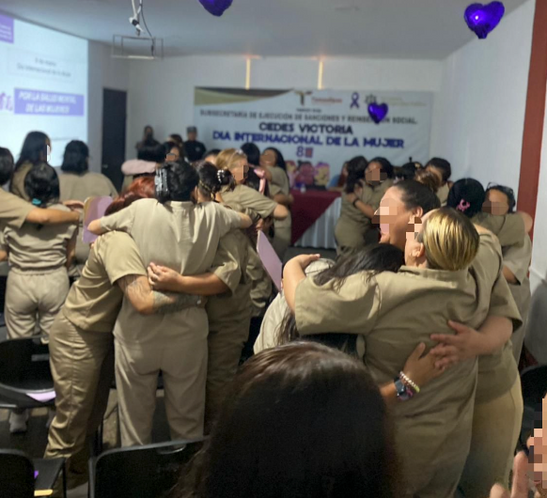 Conmemoran CEDES el 8M con actividades deportivas y culturales -PPLs alzan la voz por una vida digna y sin violencia.