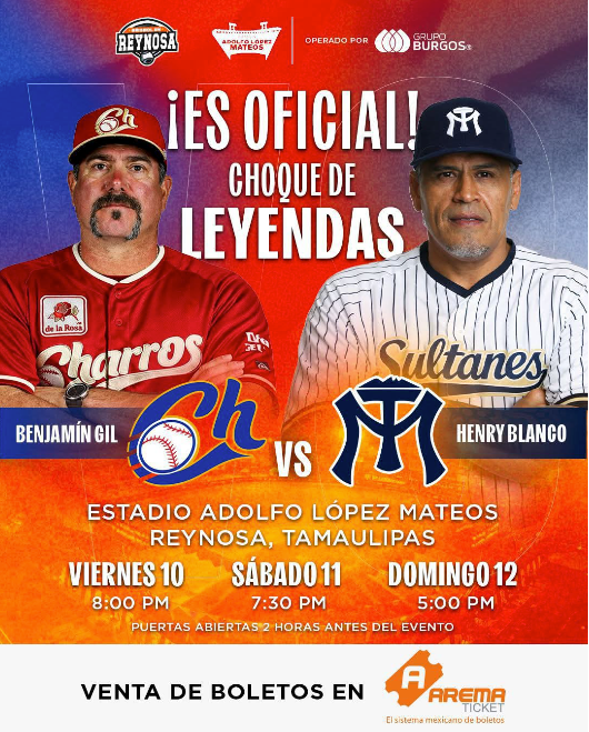 Invita Alcalde de Reynosa a la gran serie de beisbol Charros de Jalisco vs Sultanes de Monterrey..
