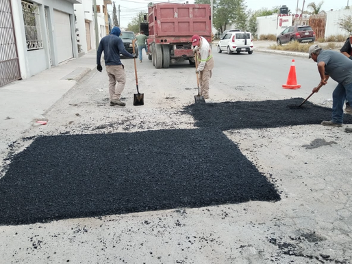 Mejora programa intensivo de bacheo importantes vialidades en Reynosa..