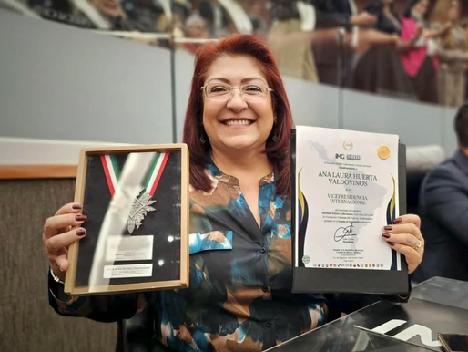 Recibe Diputada la Medalla al Mérito Ben Lamat .