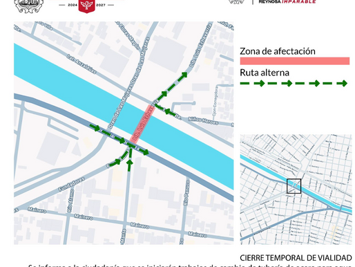 Permanece cerrado cruce por obra hidráulica en colonia Ferrocarril..
