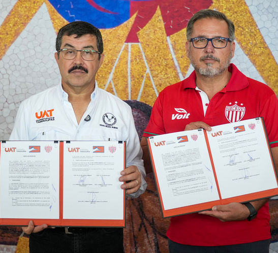 Firma la UAT alianza deportiva entre Correcaminos y el Club Necaxa de la Liga MX.