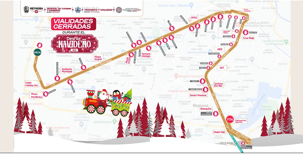 Conoce la Ruta del Desfile Navideño 2025 y planea tus recorridos..