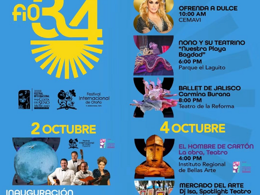 Gobierno Municipal presenta cartelera de la edición 34 del Festival Internacional de OtoñoMatamoros, Tamaulipas.