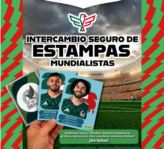 Invita Carlos Peña Ortiz al segundo Intercambio Seguro de Estampas Mundialistas..