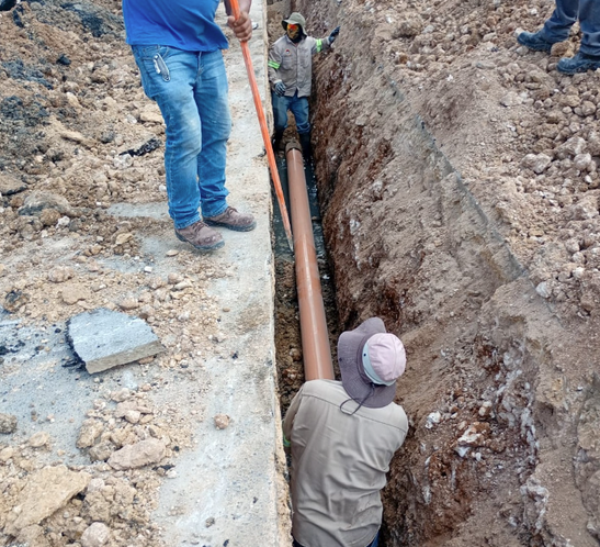 Inició COMAPA rehabilitación de drenaje sanitario en la colonia Longoria.