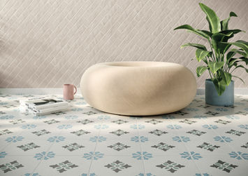 ボウクスのマット磁器RABATタイルを使った空間