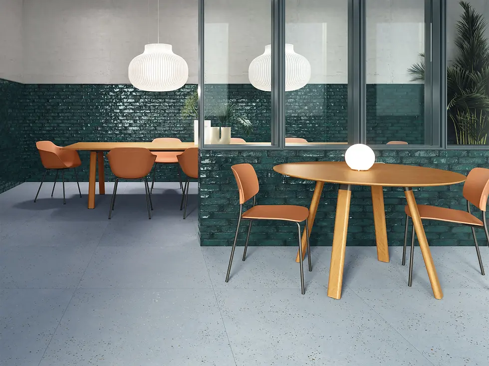 900角のマイクロテラゾータイルを採用したオフィスのイメージ｜HARMONY SENSAシリーズ