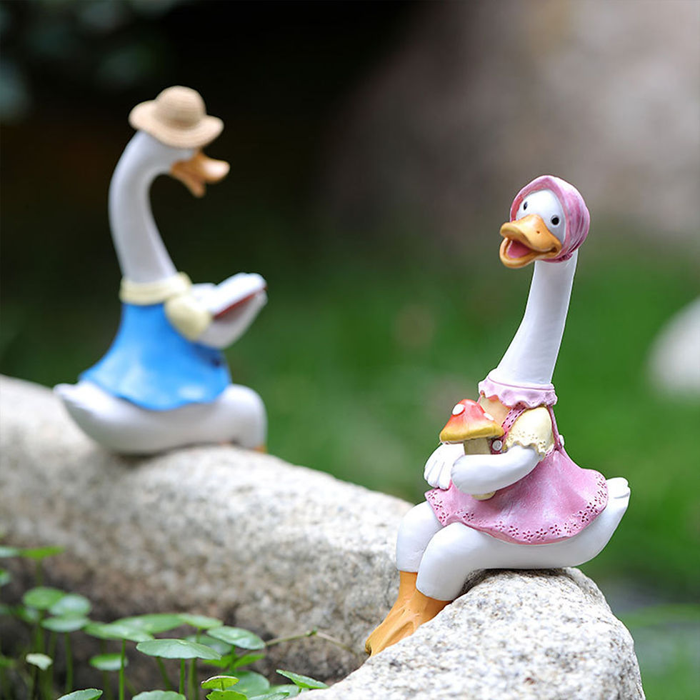 Thumbnail: 2 Pcs Couple Duck Garden Statues for Outdoor Decor