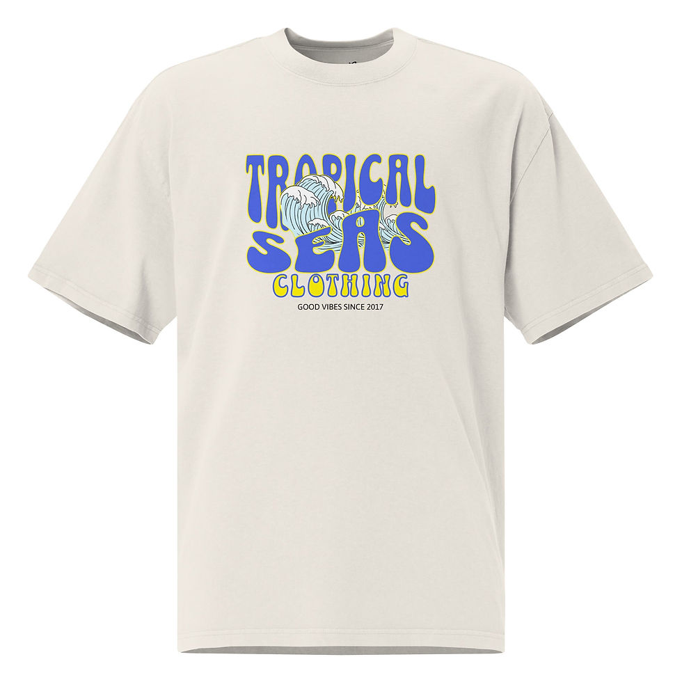 Thumbnail: Oversized Wild Tropical Seas faded t-shirt