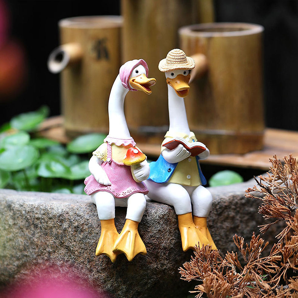 Thumbnail: 2 Pcs Couple Duck Garden Statues for Outdoor Decor