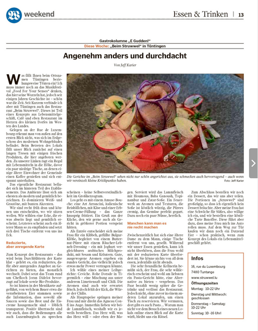 Beim Struwwel zu Tënten, Chefkach Joran Didelot.