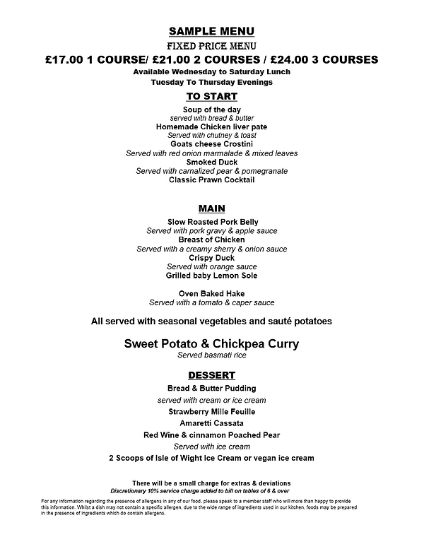 FIXED PRICE MENU | Mysite