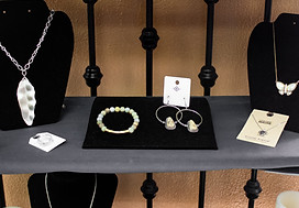 Jewelry products displayed for sale at True Colors
