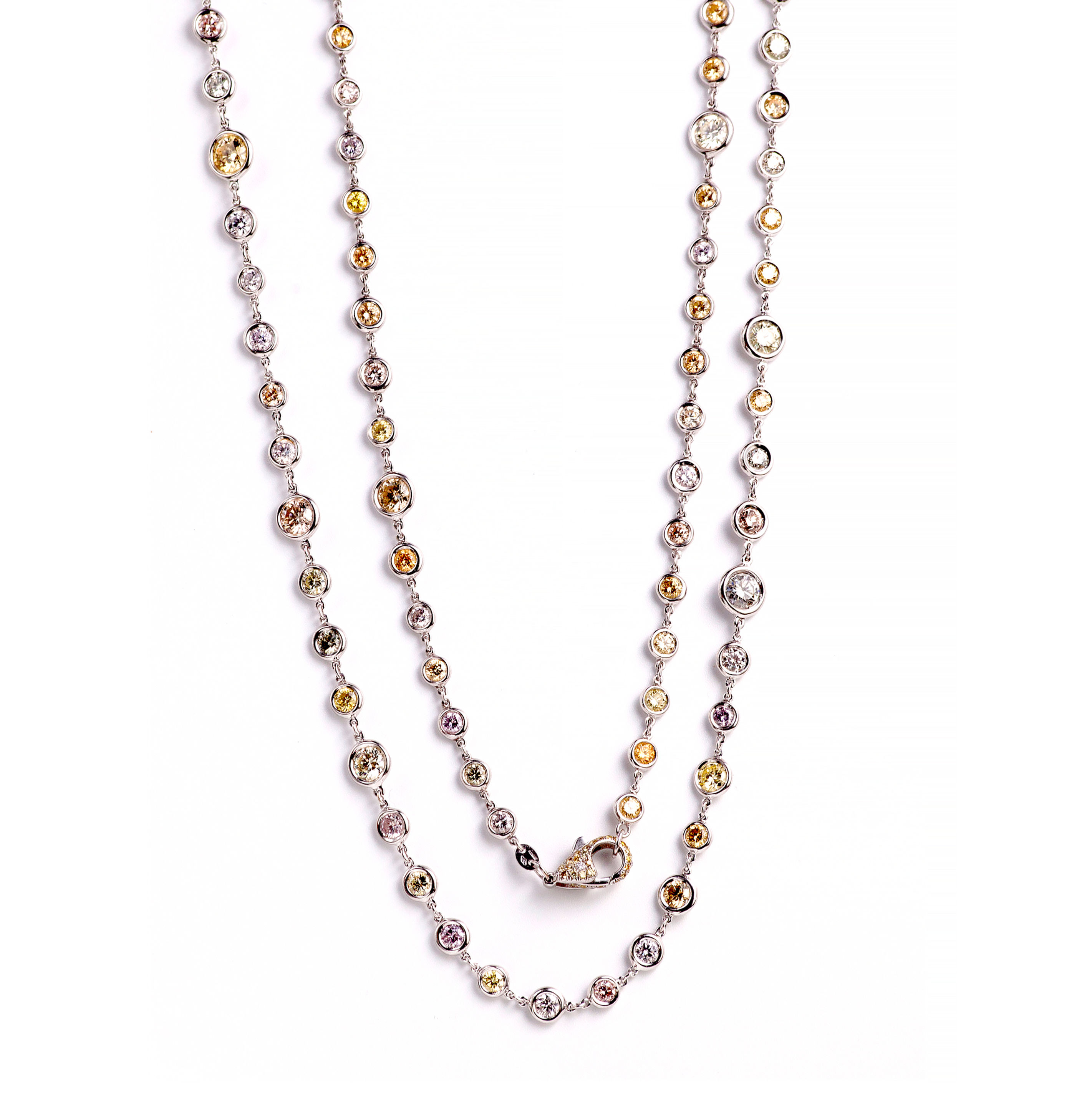 Multicolor Diamond Chain Necklace