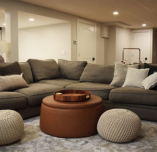 Bright modern basement remodel by Elite Renovation Rhode Island