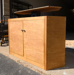 Maple retractable custom TV stand