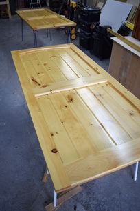 Custom exterior pine doors