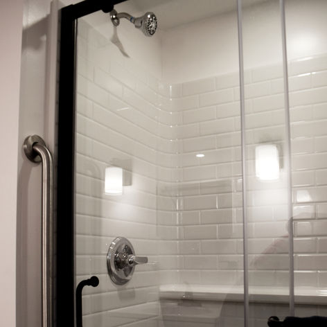 A budget residential bathroom shower renovated for accessibility by Elite Renovation LLC Rhode Island