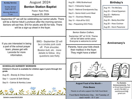 8.25.2024 - Bulletin
