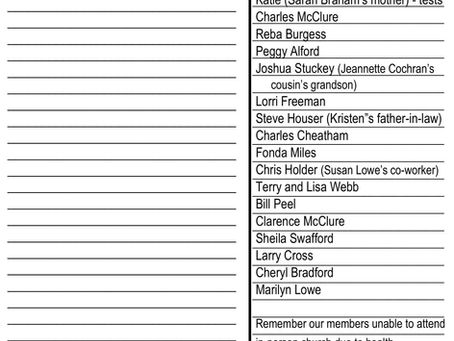 11.23.2025 - Prayer Needs