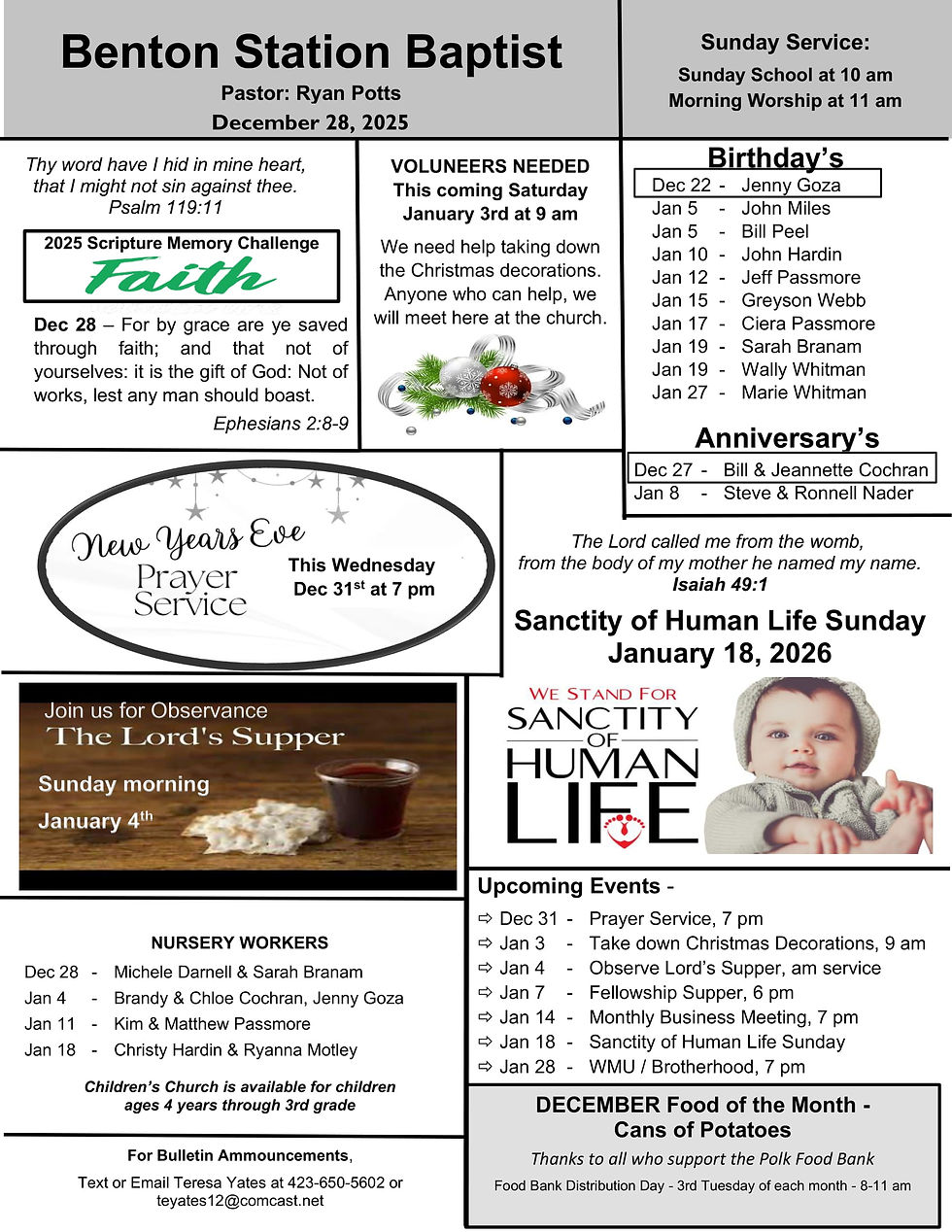 12.28.2025 - Bulletin