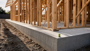 Partial new home structural shell under construction