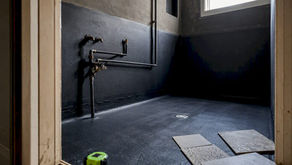 Bathroom renovation waterproofing and plumbing stage