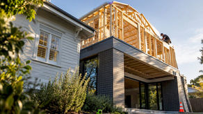 Melbourne home extension showing upper-level framing