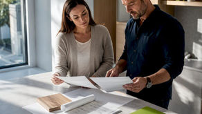 Homeowner reviewing construction estimate documents