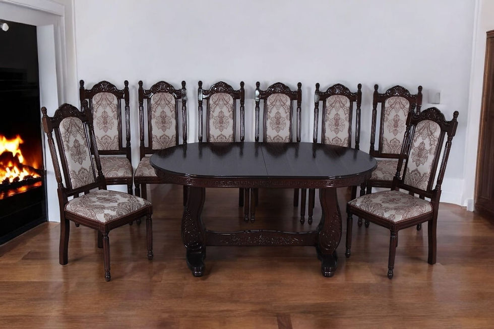 Thumbnail: Išskleidžiamas stalas Konsul II – klasikinis dizainas, prabangūs ornamentai, ilgis iki 240 cm. Tinkamas šeimai ir svečiams pr