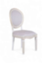 Kėdė Venice – balta su aukso akcentais, apvalus atlošas ir raštuotas audinys. Klasikinis stilius Jūsų išskirtinei erdvei.