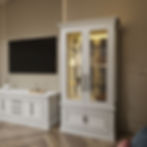 Klasikinė vitrina MONRO su stiklinėmis durimis ir LED apšvietimu, 210x115x50 cm