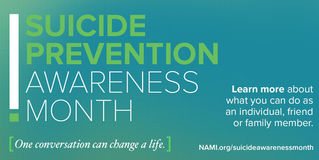 "September is Suicide Prevention Month" NAMI article