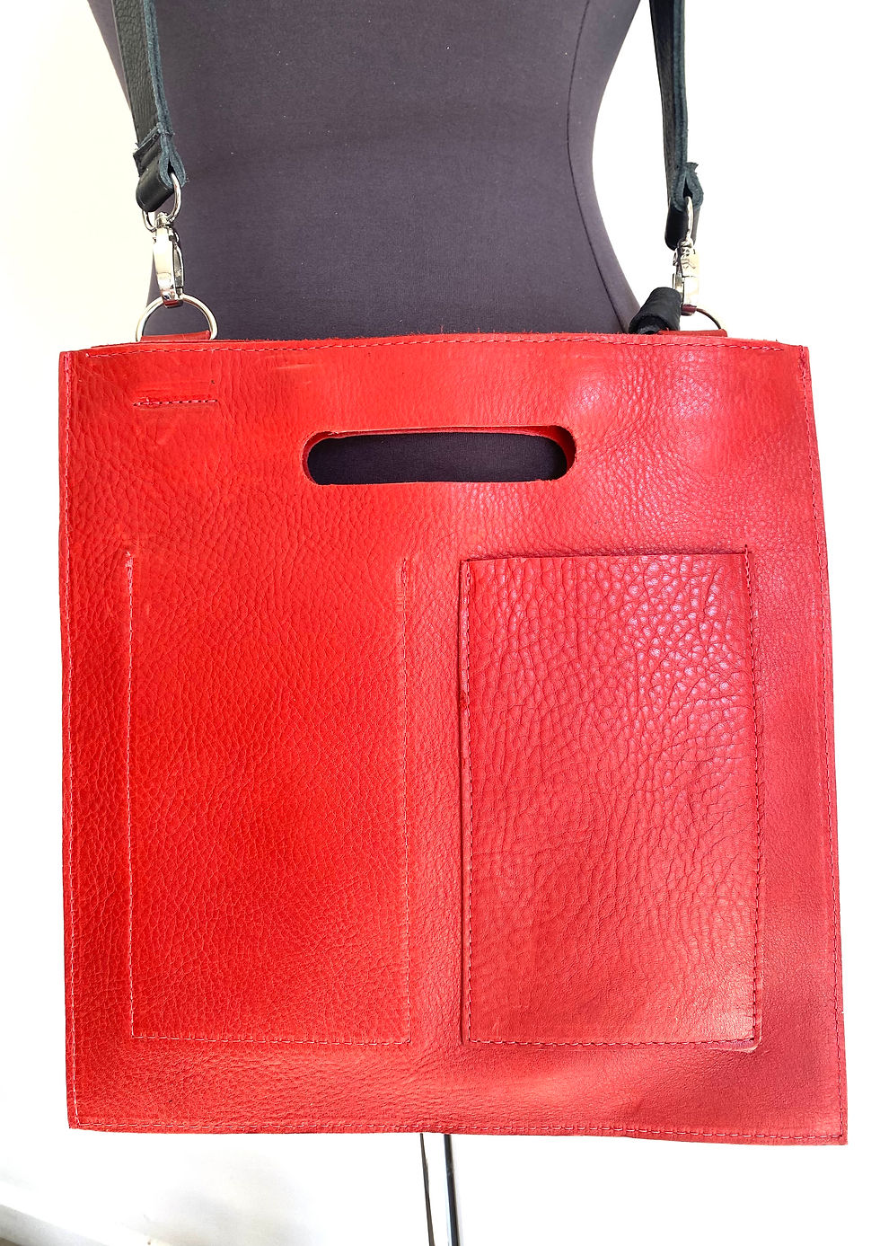 Thumbnail: The Convertible — Red Leather Crossbody Clutch