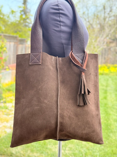 The Dani — Country Tote in Chocolate Brown Suede | cartera