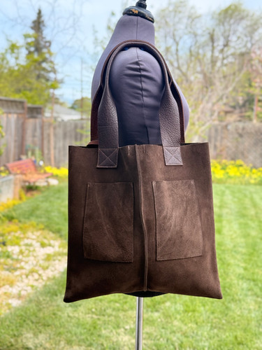 The Dani — Country Tote in Chocolate Brown Suede | cartera