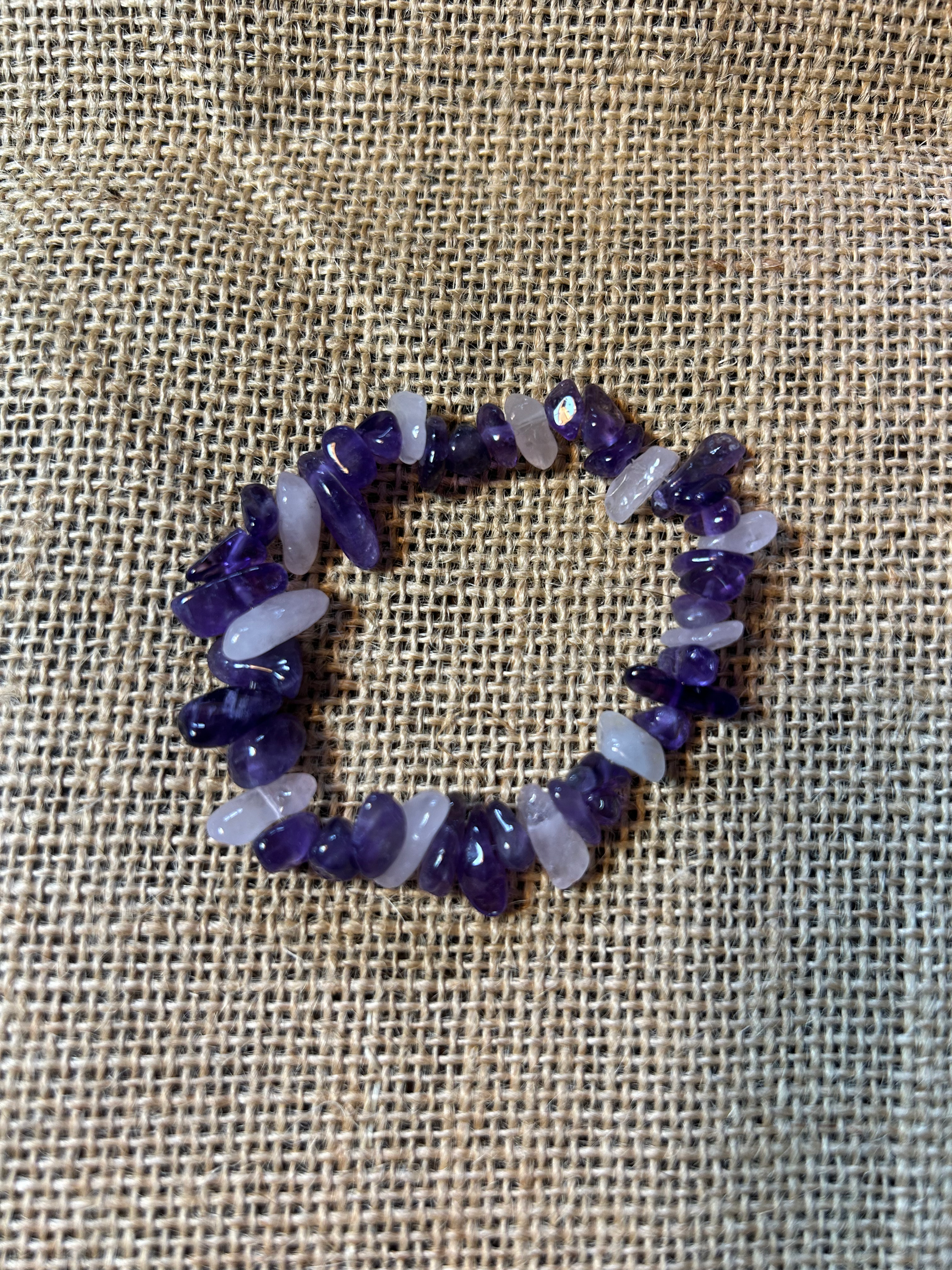 Bracelet quartz rose améthyste triple