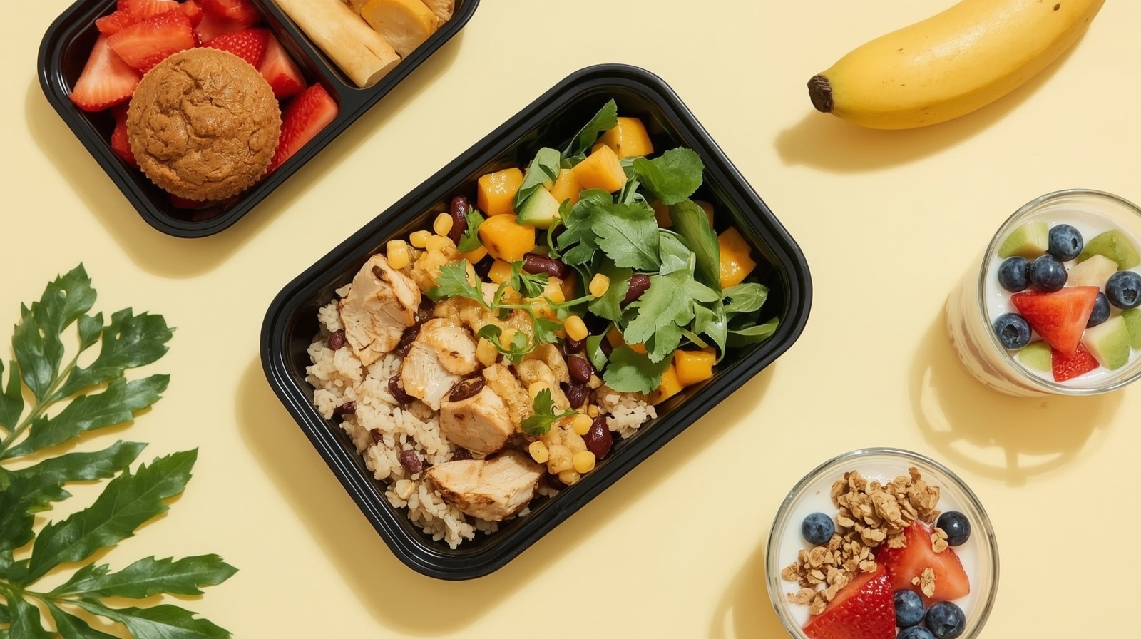 Arranged Food and Objects